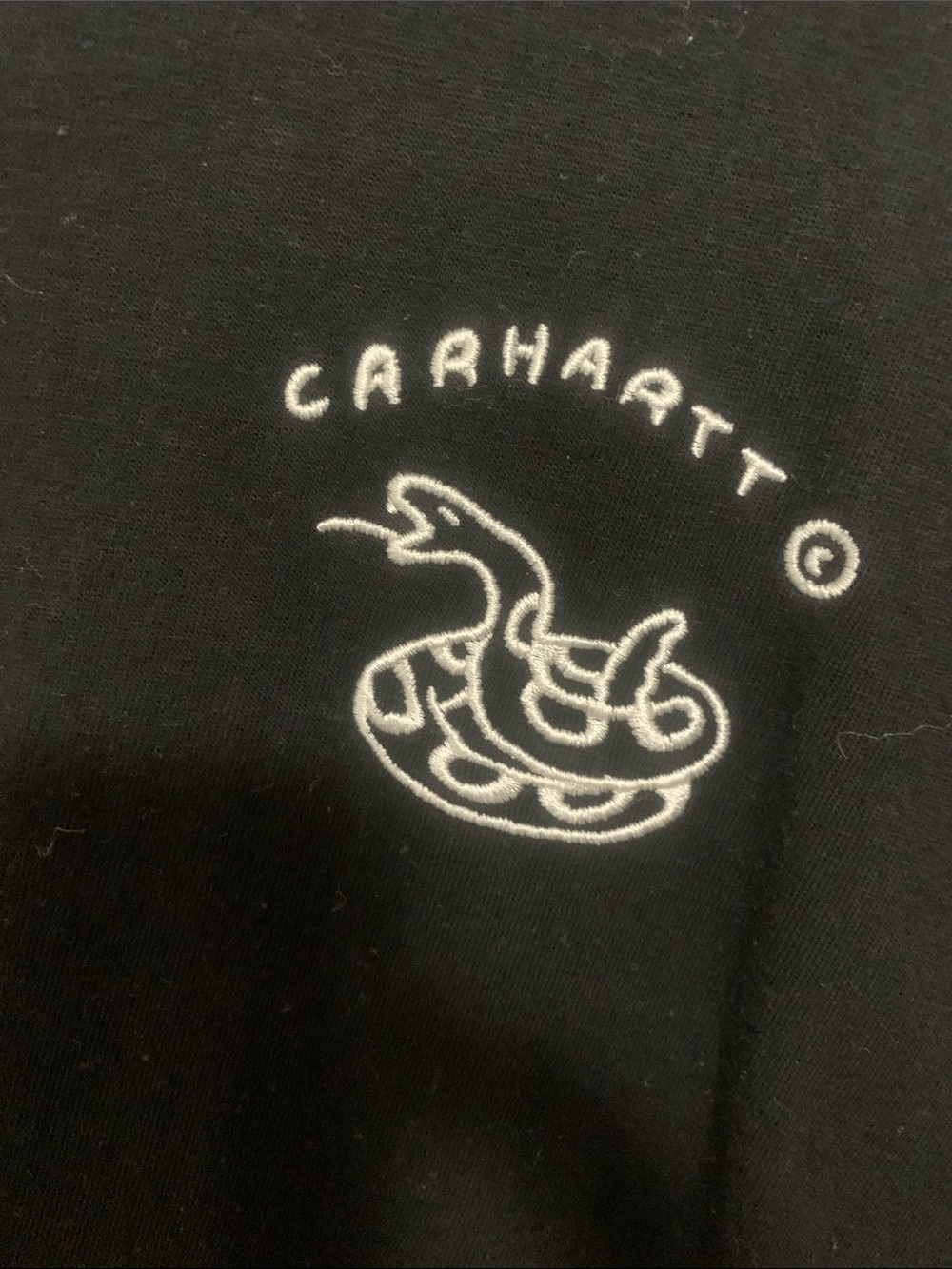 Carhartt Black Short-Sleeve Tee with Small White Chest Graphic - Picture 4 of 4